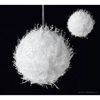 POLÁRNÍ KRYSTALY | velké dekorativní koule s vlákny a třpytkami | sada 2 ks | 9 cm