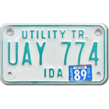 Plechová cedule Americká SPZ Idaho UAY 774 Utility Trailer