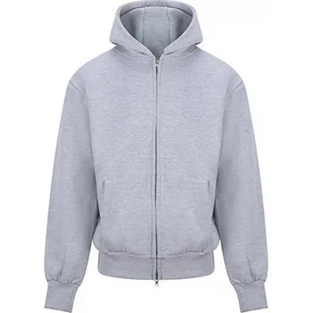 Pánská mikina Just Hoods Těžká oversize mikina s dvoucestným zipem a trojdílnou kapucí 440 g/m Barva: šedá melír, Velikost: L JH125