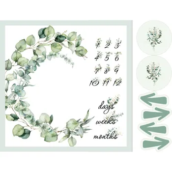 mitace bavlny PANEL 160x120 - milníková deka eukalyptus bílý