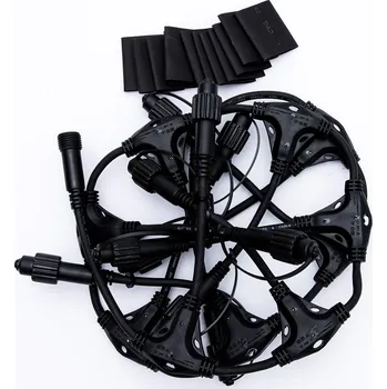 DECOLED Easy Fix T rozbočovač, 11 výstupů, černý, IP67