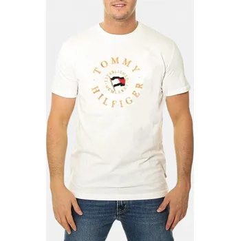 Pánské tričko Pánské triko Tommy Hilfiger - Velikost 2XL, Barva Bílá - krémová M56422 MW0MW18429