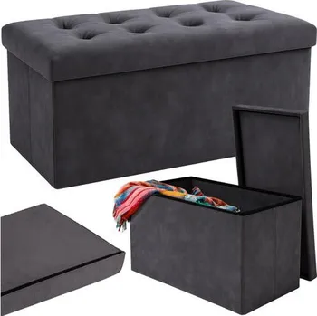 Taburet Taburet potažený látkou 76x38x38cm Ruhhy 26130 tmavě šedý