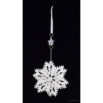 Vánoční ozdoba LEDOVÉ KRÁLOVSTVÍ | závěsná 3D ozdoba DVOJITÁ VLOČKA | 13 cm