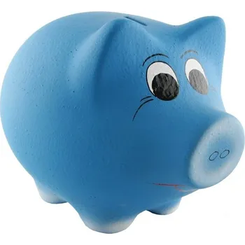 Pokladnička Pokladnička prase modré MAXI 33 cm (Tradiční pokladnička ve tvaru prasátka)