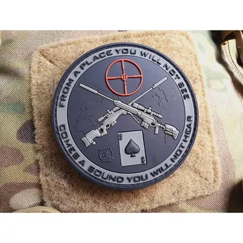 Nášivka SNIPER DEATH SPADE plast velcro RANGER GREEN (Nášivka SNIPER DEATH SPADE plast velcro RANGER GREEN)