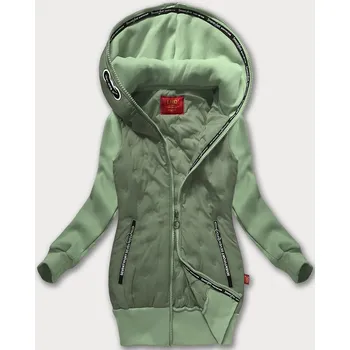 Dámská cargo bunda Dámská zelená mikino-bunda s kapucí, odstíny zelené XL (42)