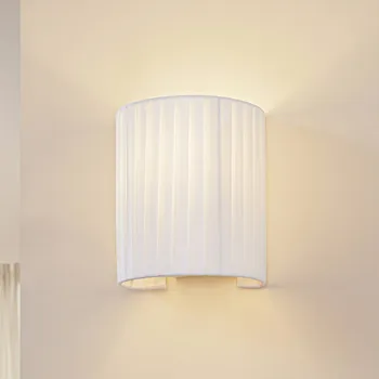 Lampička Lindby nástěnné světlo Virelle, bílé, textil, E27 bílá 1 x 15 W LED