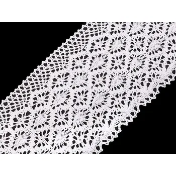 Krajka Bavlněná krajka paličkovaná šíře 14 cm METRÁŽ - 1 bílá