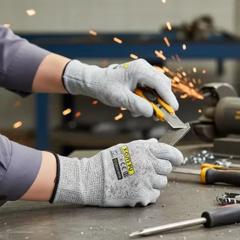 Pracovní rukavice Procera Rukavice X-CUT5 PU CUT Velikost 10 šedá