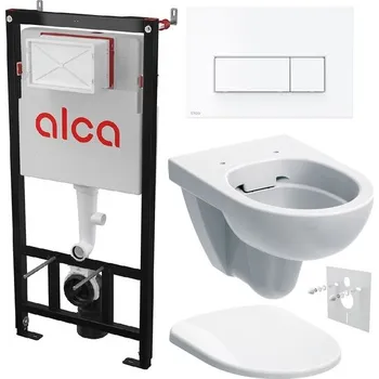 Alcadrain Set modulu do sádrokartonu, WC Geberit Selnova, sedátka a tlačítka M576, matná bílá