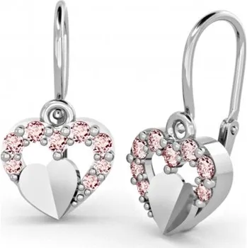 Náušnice Couple, Dětské náušnice Darcy, bílé zlato a růžové zirkony, 585-66-3-0357.1B00.0.00.008.14