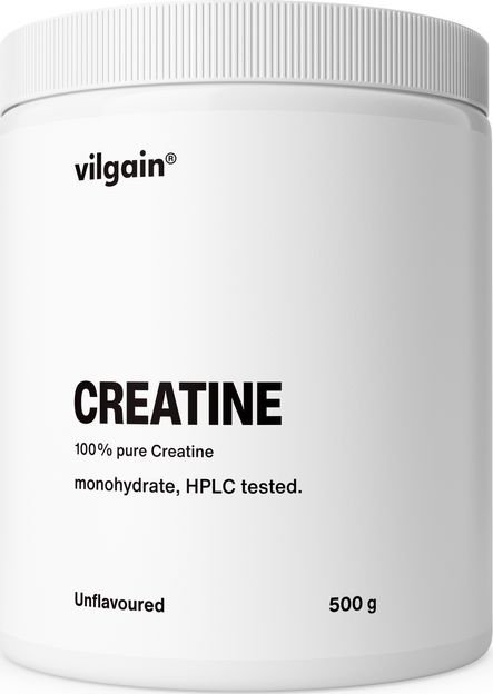 Vilgain Kreatin –⁠ mikronizovaný kreatin monohydrát, vysoká vstřebatelnost, HPLC testovaný, podpora síly a výkonu, doplněk stravy - bez příchutě 500 g