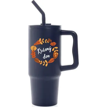 KRÁSNÝ DEN (PODZIM) - modrý cestovní termohrnek 900 ml