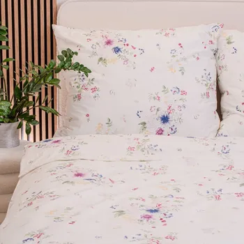 Bavlněné povlečení na přikrývku 140x200 cm kytičky