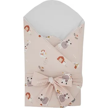 Zavinovačka EKO Zavinovačka bavlněná s kokosovou vyjímatelnou vložkou a mašlí My farm Powder pink 75x75 cm