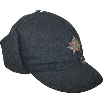 Čepice ČESKOSLOVENSKO ORIGINÁL Čepice nádražácká zimní ČSD retro černá Velikost: 53 se stříbrným odznakem