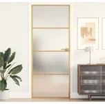 Interiérové dveře úzké zlaté 83x201,5 cm tvrzené sklo a hliník Černý155137