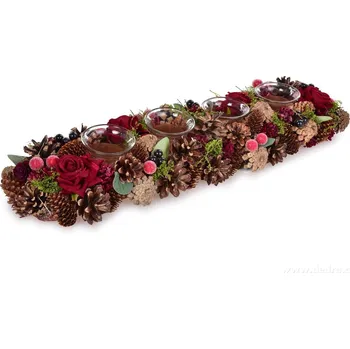 Svícen LESNÍ ADVENT | přírodní adventní svícen na 4 svíčky | 50 cm