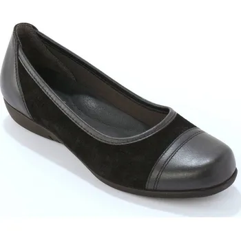 Dámské baleríny Baleríny s pružnými vsadkami, na klínovém podpatku černá 39