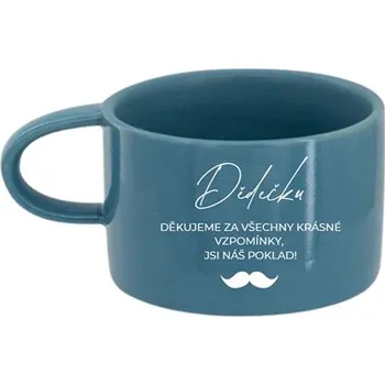 Modrý hrneček "Dědečku, děkujeme za vzpomínky"