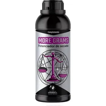 Hnojivo La Poción Del Brujo More Grams 300ml (More Grams zvyšuje retenci vody v květu a umožňuje plodinám ztrácet méně na hmotnosti během sušení. Nezbytné pro korekci pH. Obsahuje volné aminokyseliny a celkový draslík. Umožňuje, aby Vaše sklizeň při sušení ztrati