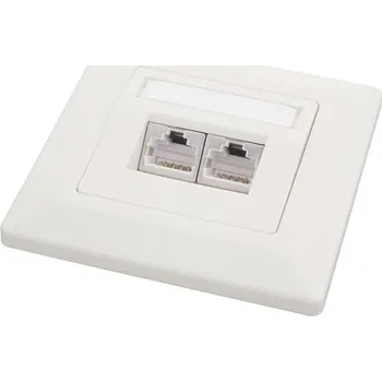 Rozvaděč Zásuvka Solarix 2x RJ45, STP, Cat 6, pod omítku, bílá SX9-2-6-STP-WH