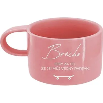 Růžový hrneček "Brácho, jsi můj věčný parťák"