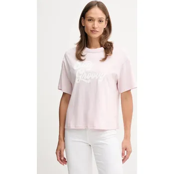 Dámské tričko Bavlněné tričko United Colors of Benetton dámské, růžová barva, 3MI5D10AY 03X, vel. XL