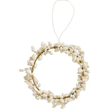 Ib Laursen Dekorativní korálkový věneček White Beads Ø 8 cm