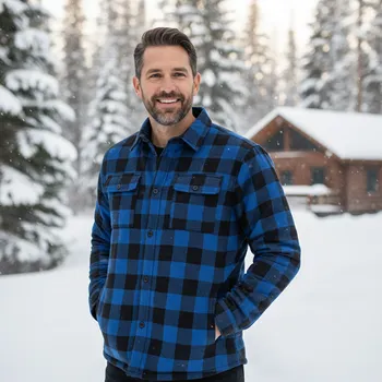 Pánská košile Košile FLANEL WINTER modrá XXXL