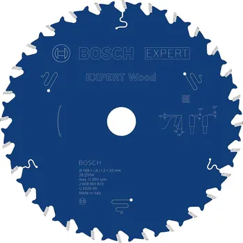 Pilový kotouč BOSCH Pilový kotouč EXPERT Wood, 168 × 1,8/1,2 × 20 mm, T28 2608901873 free_store_pickup