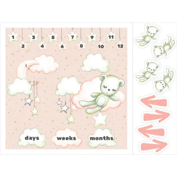 Imitace bavlny PANEL 160x120 - milníková deka dobrou noc s medvídkem