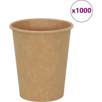 Jednorázové nádobí vidaXL Papírové kelímky na kávu 1000 pcs 8oz 200ml hnědé [4102795]
