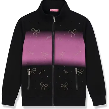 Chlapecká mikina Dívčí mikina - KUGO MS7120, černá / fialová Barva: Černá, Velikost: 158