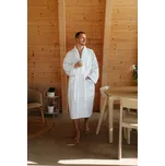 Pánský bavlněný župan velur se šálovým límcem, Bílá XL