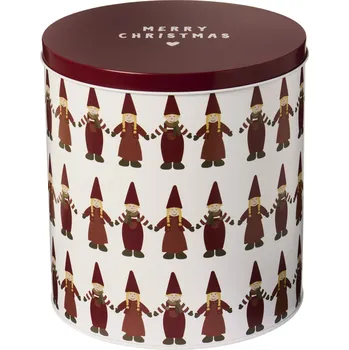 Dóza na potraviny Ib Laursen Plechová dóza Santa's Helpers Tall Round