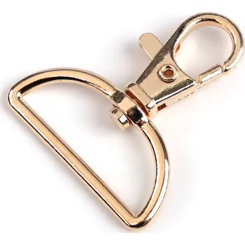 Kovová karabina otočná, průvlek 30 mm, barva 3 zlatá