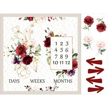 Imitace bavlny PANEL 160x120 - milníková deka zlaté květiny na bílé