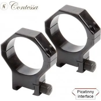 Optik Contessa Kroužky Contessa, pro Weaver/Picatinny, 40mm, nízké, H: 8mm, černé