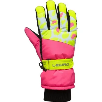 Rukavice Dívčí zimní lyžařské rukavice Lewro BAFE 8/11 Žlutá, Růžová, Černá