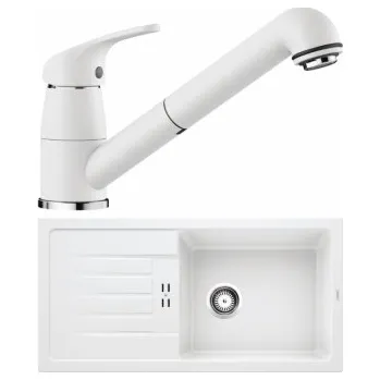 Granitový dřez Blanco Set 11-B 25 Favum XL 6 S Bílá + Daras-S Bílá