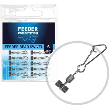 Carp Zoom Karabina s obratlíkem a průjezdem Bead Swivel - 5 ks/vel.S