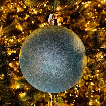 Vánoční dekorace DECOLED Plastová koule, prům. 20 cm, světle modrá, glitter