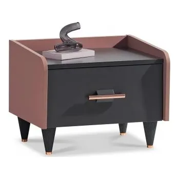 Noční stolek Noční stolek Khalisa - růžová, černá