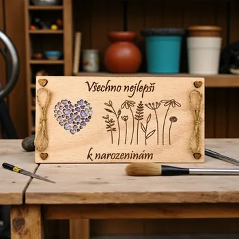 Dekorace z Řečice Dárková dřevěná obálka na peníze♥️ k narozeninám