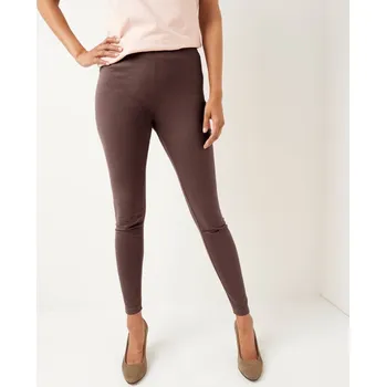 Sada 2 legín s pružným pasem kaštanová/černá 34/36