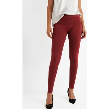 Dámské legíny Sada 2 legín s pružným pasem bordó+černá 50