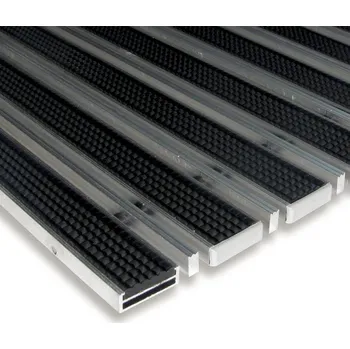 Rohožka Gumová hliníková kartáčová venkovní vstupní rohož FLOMA Alu Low Extra (Bfl-S1) - 80 x 120 , 81001301