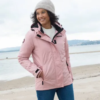 Nepromokavá bunda s fleecovou podšívkou růžovošedá 40